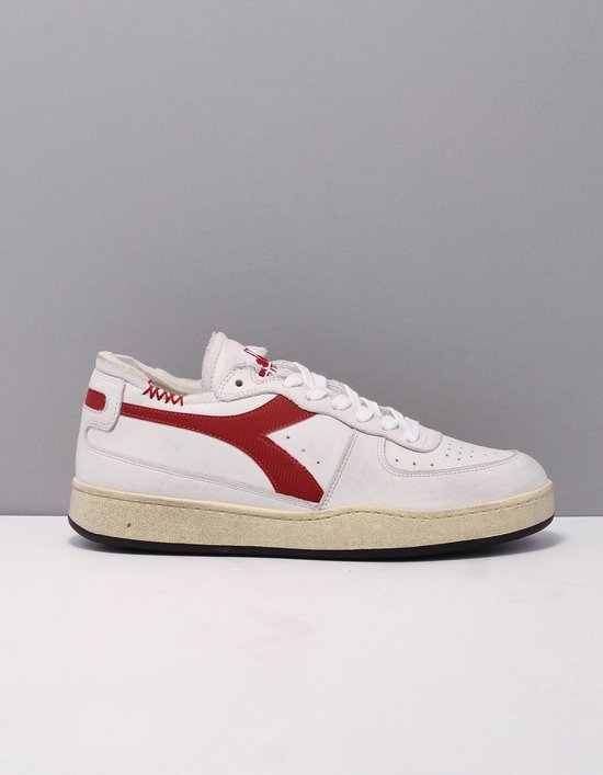 Diadora Heritage mi basket used sneakers heren wit c0657 white-white leer  43,5 (9+) - Schoenen.nl