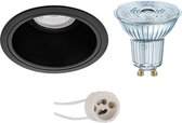 OSRAM - LED Spot Set - Parathom PAR16 927 36D - Primux Minko Pro - GU10 Fitting - Dimbaar - Inbouw Rond - Mat Zwart - 5.5W - Warm Wit 2700K - Verdiept - Ø90mm