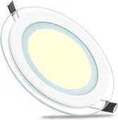 LED Downlight Slim - Inbouw Rond 12W - Warm Wit 3000K - Mat Wit Glas - Ø160mm