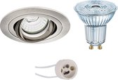 OSRAM - LED Spot Set - Parathom PAR16 927 36D - Primux Alpin Pro - GU10 Fitting - Dimbaar - Inbouw Rond - Mat Nikkel - 5.5W - Warm Wit 2700K - Kantelbaar - Ø92mm