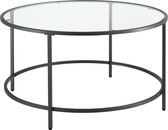 Salontafel Kouvola rond glas en metaal 45,5xØ84 cm zwart