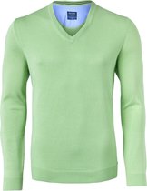 OLYMP modern fit trui katoen - V-hals - lichtgroen -  Maat: 3XL