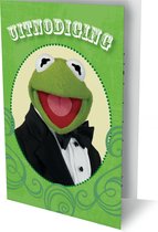 Muppets - Kermit De  Kikker - 6 Dubbele Uitnodigingen Met Envelop