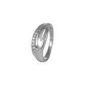 Silventi 943282806-50 Zilveren Ring - Dames - Fantasie - Zirkonia - 10 mm - Maat 50 - Rhodium - Zilver