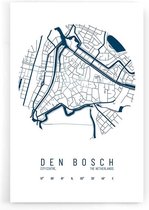 Walljar - Stadskaart Den Bosch Centrum IV - Muurdecoratie - Poster met lijst