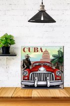 3d Hout Retro Poster Cuba