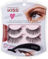 Kiss Everez Lashes 100% Natuurlijk haar light 2x57899+Applicator