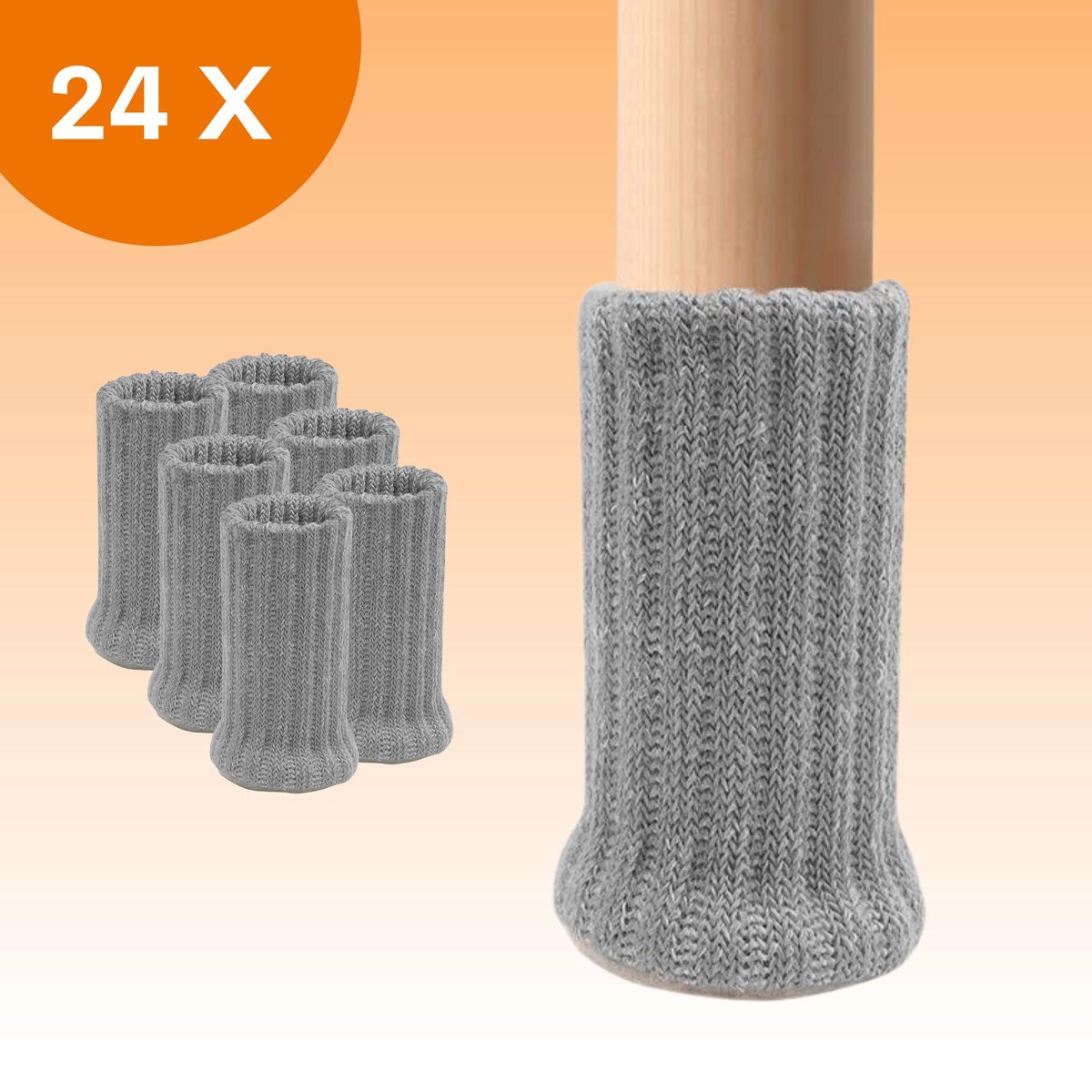 24 Stuks Stoelpootbeschermers CHPN - Vilt Dopjes Voor Stoelpoten - Bescherm Vloer Tegen Krassen - 12-16mm