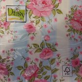 Daisy Servetten - Peonies on Stripes - 33 x 33