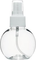 Lege Plastic Fles 70 ml HDPE – transparant bol met verstuiverdop - set van 10 stuks  - navulbaar - leeg
