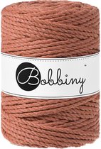 Bobbiny - Macramé - 5mm drie draads - Terracotta - Klos 100 meter