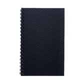 Notitieboek Vlechtpersing - 10,5x16,5cm - Zwart - Gratis Verzonden