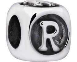 Quiges - 925 - Bedels -Sterling zilver - Beads - Alfabet Letter R Kraal Charm - Geschikt – voor - Pandora - Armband Z441