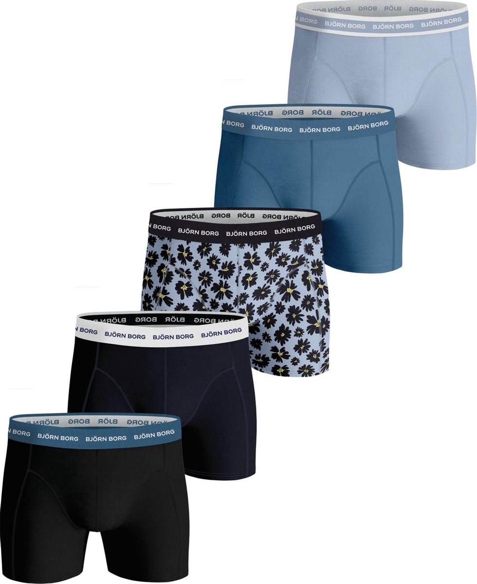 Björn Borg Fourflower Skyway - 5-pack heren boxershorts maat S | bol.com