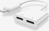 Lightning 2in1 cable splitter audio adapter- opladen&muziek luisteren tegelijk apple iphone vanaf ios 10