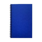 Notitieboek Vlechtpersing - 10,5x16,5cm - Blauw - Gratis Verzonden