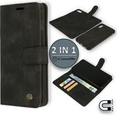 Casemania Hoesje Geschikt voor Apple iPhone XR Charcoal Gray - 2 in 1 Magnetic Book Case