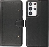 Bestcases Book Case Telefoonhoesje - Kaarthouder Portemonnee Hoesje - Wallet Cases - Samsung Galaxy S21 Ultra - Zwart