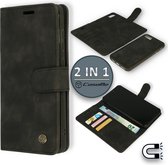 Casemania Hoesje Geschikt voor Apple iPhone SE 2020 Charcoal Gray - 2 in 1 Magnetic Book Case