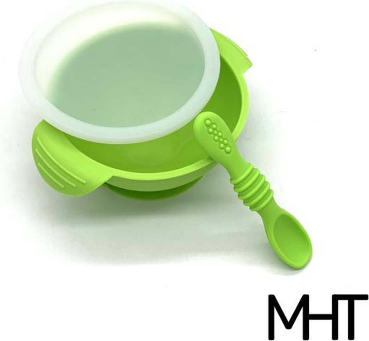 Babyservies - Groen - Kom inclusief lepel - Bakje - Zuignap - Deksel - BPA vrij - Baby bord