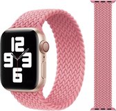 Gevlochten solobandje voor Apple Watch - 42 en 44mm - braided - watch - horlogeband - armband - polsband - Rose - maat XS