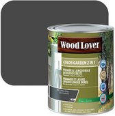 WoodLover Color Garden - Beits - Decoratieve dekkende beits  2 in 1 ( grondlaag en eindlaag) - 480 - Carbongrijs - 2,50 l