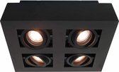 Plafondlamp Bosco 4L Zwart - incl. 4x GU10 LED 3,8 W  -Warmglow DIM -  spots verlichting led zwart - opbouwspot led zwart - plafondlamp zwart - spotje led zwart - led lamp zwart
