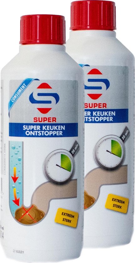 SuperCleaners - Gootsteenontstopper vloeibaar - ideaal voor keukens - 2 x 500ml