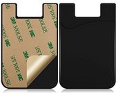 Hiden | Opplakbare pasjeshouder - Silicone hoesje voor op telefoon - Universele Cardholder | Zwart