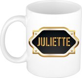 Juliette naam cadeau mok / beker met gouden embleem - kado verjaardag/ moeder/ pensioen/ geslaagd/ bedankt