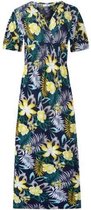 DAMES LANGE JURK - MAXI JURK - KORTE MOUW - PRINT - MARINEBLAUW - DIVERSE KLEUREN - ONE SIZE (823)