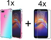 Motorola E6 Play hoesje shock proof case transparant hoesjes cover hoes - 4x Motorola E6 Play screenprotector