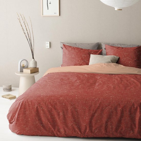 Damai - Dekbedovertrekset - Bio Katoen 240x200/220 cm - Rood + 2 kussenslopen 60x70 van Damai — afbeelding 2