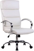 Bureaustoel - Kantoorstoel - Design - In hoogte verstelbaar - Kunstleer - Wit - 64x70x122 cm