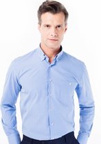 Web Blouse Overhemd Heren Frank Regular Fit Gestreept Blauw - 43