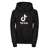 Tik Tok Hoodie - TikTok Sweater - Zwarte Hoodie - 9 - 11 jaar - Sweater Kids