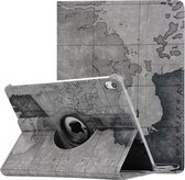 iPad Air 2 - Design Smart Book Case hoesje Bookcase Cover - Map WereldHoes Kaart Grijs / World Hoes Kaart