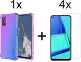 Oppo A72 4G hoesje shock proof case transparant - 4x Oppo A72 screenprotector screen protector
