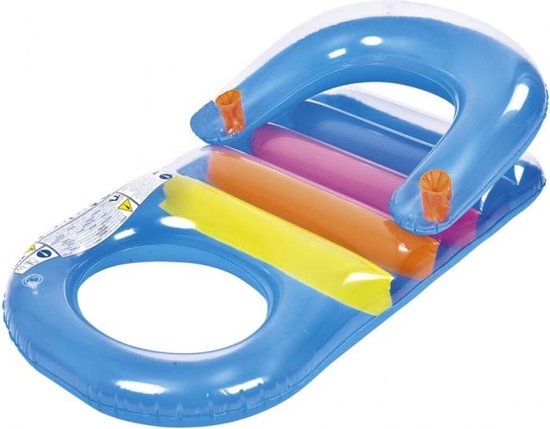 Jilong Fashion Lounge Floater – Opblaasbare Zwembadstoel 150x86 Cm – Comfortabel Waterbed Voor Zwembad, Zee En Strand – Blauw