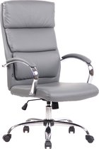 Bureaustoel - Kantoorstoel - Design - In hoogte verstelbaar - Kunstleer - Grijs - 64x70x122 cm