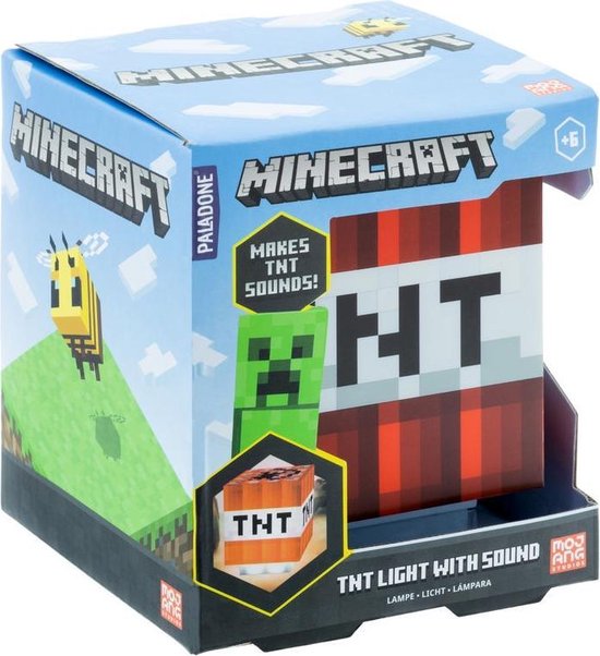 Paladone Minecraft Nachtlamp - TNT Box Icon Light - 3D Lamp - Met TNT Geluid van Merkloos — afbeelding 5