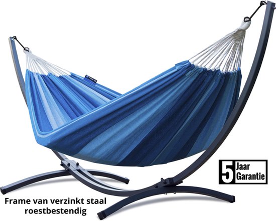 Potenza® Hangmat met standaard – 2 – VERZINKT METALEN frame tot 220 kg -... | bol.com
