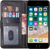 iParadise iPhone 7 Plus hoesje bookcase zwart wallet case portemonnee hoes cover hoesjes