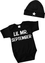 Rompertje baby-muts baby-lil mr september-kraamcadeau-babyshower cadeau-Maat 56