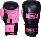 Rumble Ready 2.0 Leer (kick)bokshandschoen Zwart-Roze 8 Oz