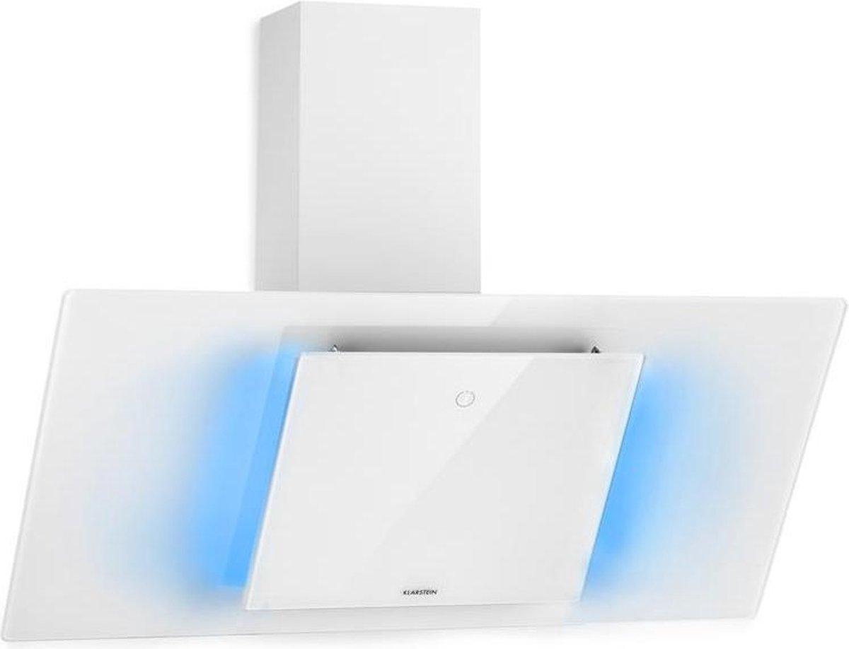Klarstein Eleonora 90 afzuigkap wandschouw - luchtafvoer tot 420 m³/h - touchscreen - LED-sfeerverlichting - EEK A++ - wit