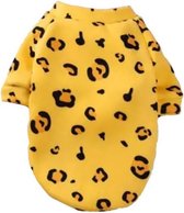 Pull jaune à imprimé léopard - Pull chien - Taille S