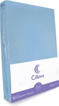 Cillows Premium Jersey Hoeslaken voor Kinderen - 60x120 cm - (tot 20 cm hoogte) - Licht Blauw