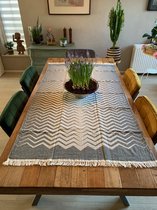 Handgeweven tafelkleed/ deken ZIGZAG