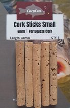 Cork Sticks 'Small' - 6mm - 5 stuks - Portugese Kurk Sticks voor Uitbalanceren van Pop-Up, Hookbaits, Tijgernoten en Wafters